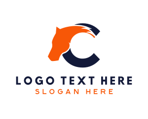 Ranch - Modern Horse Letter C logo design