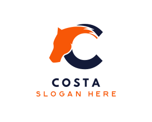 Modern Horse Letter C logo design