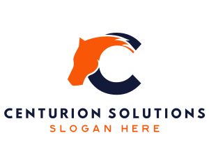 Modern Horse Letter C logo design