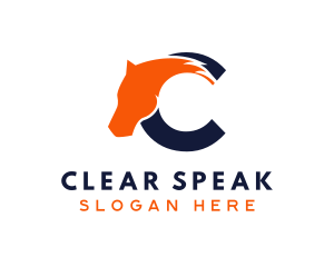 Modern Horse Letter C logo design