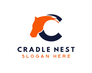 Modern Horse Letter C logo design