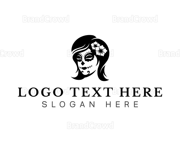 Woman Mexican Skull Logo