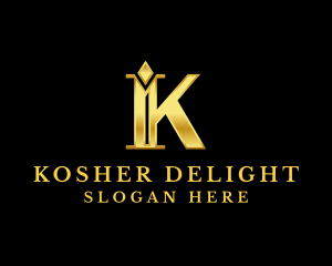 Golden Diamond Letter K logo design