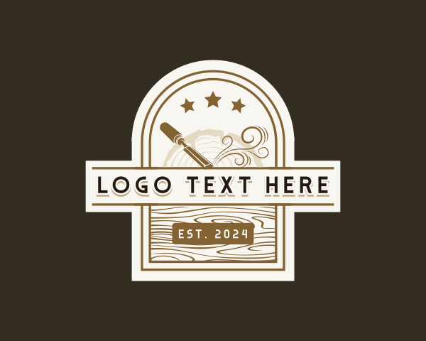 Carpentry - Carving Chisel Woodwork logo design