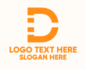 Letter D Electric Plug Logo