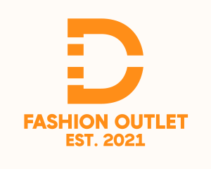 Outlet - Letter D Electric Plug logo design