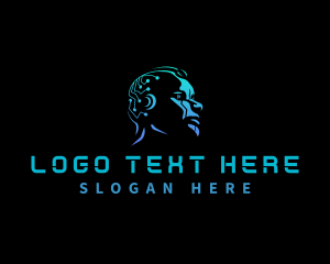 Head - Cyber Tech Artificial Intelligence logo design