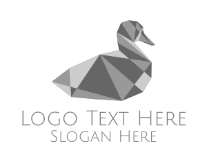 White And Gray - Grey Crystal Duck logo design
