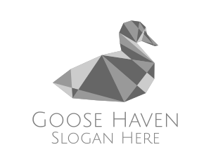 Grey Crystal Duck logo design