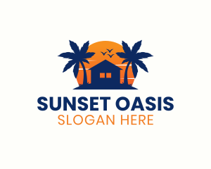 Sunset Tropical House logo design