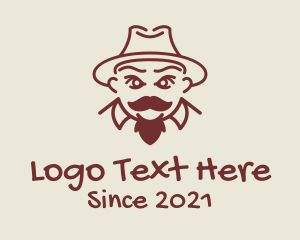 Grooming - Fedora Hat Gentleman logo design