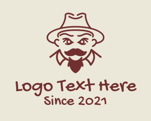 Mens Fashion - Fedora Hat Gentleman logo design