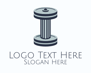 Monochromatic - Ancient Dumbbell Column logo design