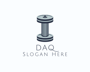 Metal - Ancient Dumbbell Column logo design