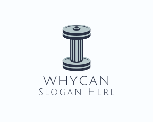 Bodybuilder - Ancient Dumbbell Column logo design