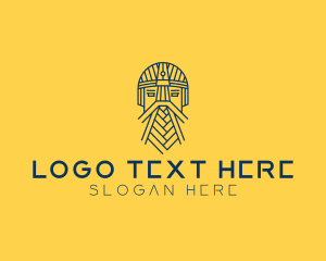 Ancient - Minimalist Viking Face logo design