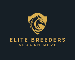 Stallion Shield Horse logo design