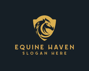 Stable - Stallion Shield Horse logo design