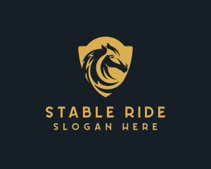 Stallion Shield Horse logo design