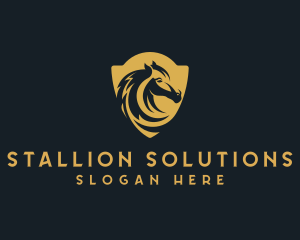 Stallion - Stallion Shield Horse logo design