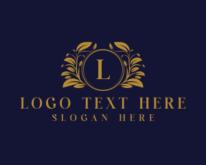 Frame - Floral Crest Shield logo design