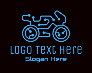 Digital - Blue Motorcycle Circuit logo design