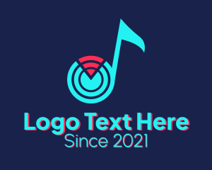 Symphony - Music Note Wifi logo design