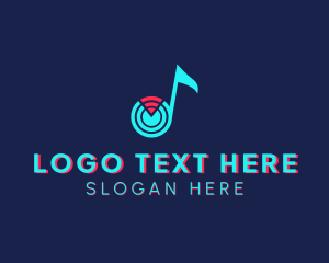 Recording App - Music Note Wifi logo design