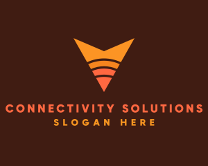 Wireless - Radio Arrow Signal logo design