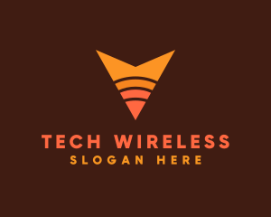 Wireless - Radio Arrow Signal logo design