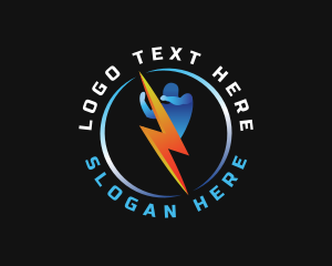 Lightning Bolt - Human Lightning Voltage logo design