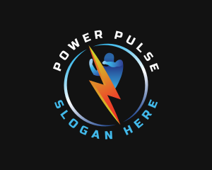 Voltage - Human Lightning Voltage logo design