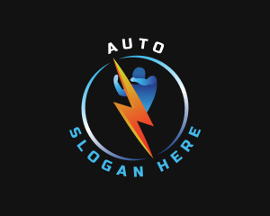 Karate - Human Lightning Voltage logo design