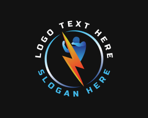 Taekwondo - Human Lightning Voltage logo design