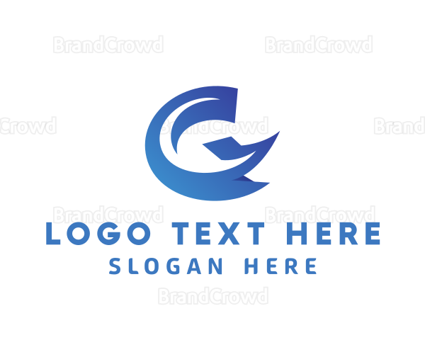 Blue 3D Letter G Logo