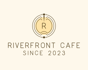 Retro Clock Cafe logo design