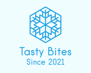 Cool - Blue Outline Snowflake logo design