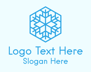 Blue Outline Snowflake  Logo
