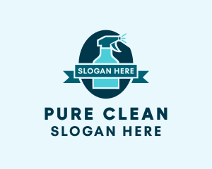 Disinfecting - Sanitation Cleaning Spray logo design
