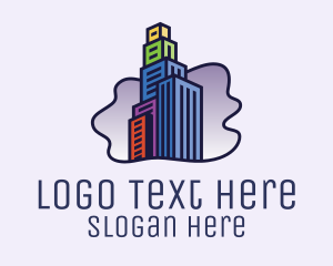 Color Block - High Rise City Building logo design