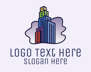 Real Estate - High Rise City Building logo design