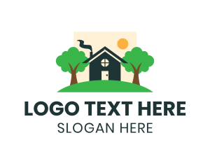 Home Essentials - Cute Cozy House logo design