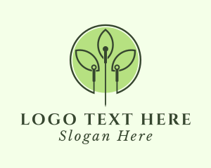 Therapy - Wellness Leaf Needle logo design