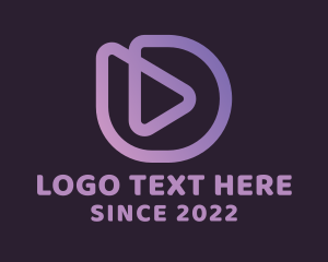 Media Player Letter D logo design
