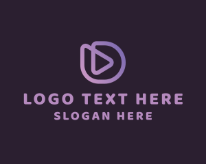 Video Player - Media Player Letter D logo design