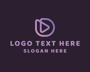 Vlog - Media Player Letter D logo design