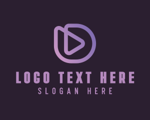 Vlogger - Play Button Letter D logo design