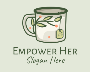 Green Herbal Tea Mug  logo design