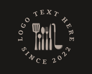 Eat - Restaurant Kitchenware Utensil logo design