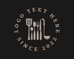 Recipe - Restaurant Kitchenware Utensil logo design